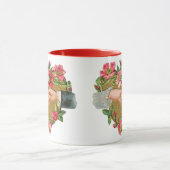 手w花ビクトリアンヴィンテージバレンタインデー マグカップ (中央)