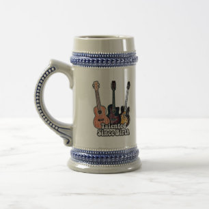 才能は誕生。ヴィンテージカラフルギター ビールジョッキ