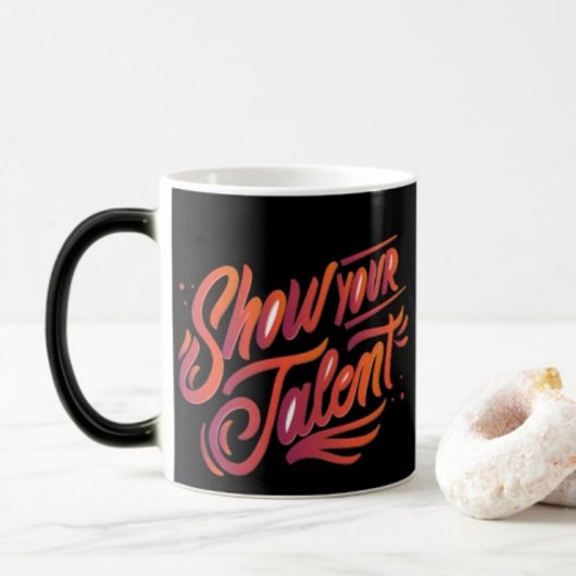 才能を示すタイポグラフィモダンマグカップ モーフィングマグカップ