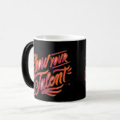 才能を示すタイポグラフィモダンマグカップ モーフィングマグカップ (正面左)