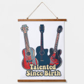 才能優れた誕生。レトロカラフルギター 吊り下げ型タペストリー (正面)