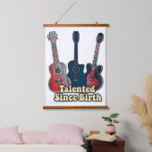 才能優れた誕生。レトロカラフルギター 吊り下げ型タペストリー (寝室)