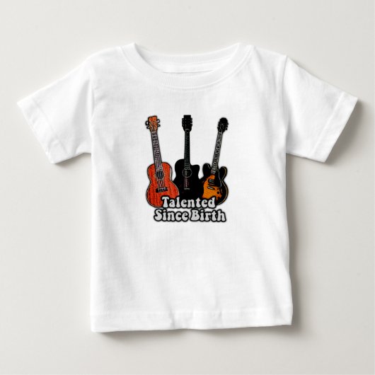 才能優れた誕生。ヴィンテージカラフルギター ベビーTシャツ (正面)