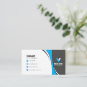 打ちスタイリッシュ付け青 名刺 (スタンド正面)