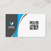 打ちスタイリッシュ付け青 名刺 (裏面)