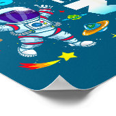 打ち上げよう!3歳になる 誕生日3周年 宇宙船A ポスター (角)