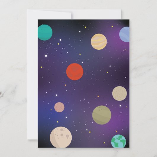 打ち上げ宇宙銀河系誕生パーティーロケットムーン 招待状 (裏面)