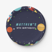 打ち上げ!宇宙バースデーパーティー ペーパープレート (正面)