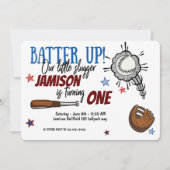 打ち上げ|野球|小打ち|誕生日 招待状 (正面)