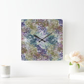 打ったガラスの下絵を描のシンと(ばちゃばちゃ)跳ねる スクエア壁時計 (ホーム)