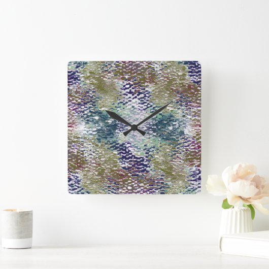 打ったガラスの下絵を描のシンと(ばちゃばちゃ)跳ねる スクエア壁時計 (ホーム)