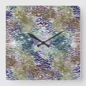 打ったガラスの下絵を描のシンと(ばちゃばちゃ)跳ねる スクエア壁時計 (正面)