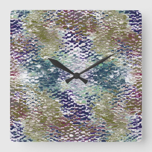 打ったガラスの下絵を描のシンと(ばちゃばちゃ)跳ねる スクエア壁時計 (正面)