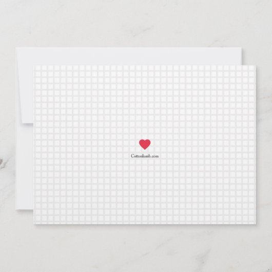 打つハートの写真の妊娠の発表 案内状 (裏面)