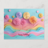 打カラフル紙誕生日 ポストカード (正面)