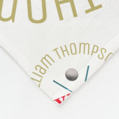 打刻されたアロバースポーツゴルフクラブパターンホワイト フリースブランケット (角)