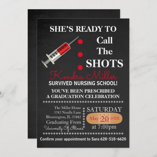 打撃の卒業の招待を呼ぶために用意して下さい 招待状 (正面/裏面)