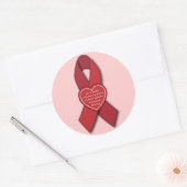 打撃の認識度の赤のリボン ラウンドシール (封筒)