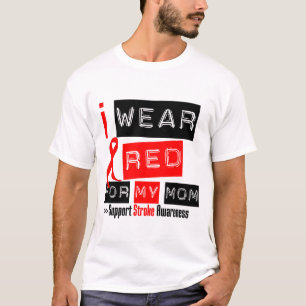 打撃の認識度私は私のお母さんのための赤いリボンを身に着けています Tシャツ