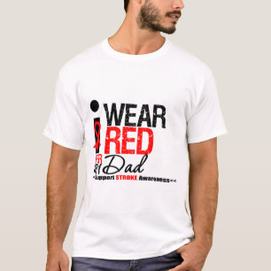 打撃の認識度私は私のパパのための赤いリボンを身に着けています Tシャツ