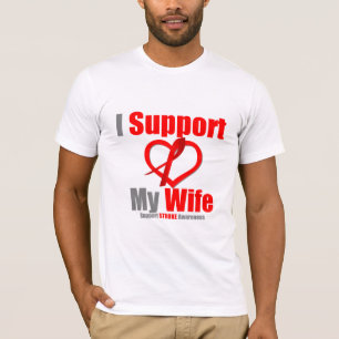 打撃の認識度私は私の妻を支えます Tシャツ