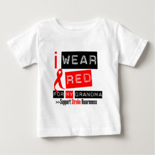打撃の認識度私は私の祖母のための赤いリボンを身に着けています ベビーTシャツ