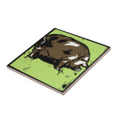 打撃ビクトリアンウッドカット動物コースター – 豚 タイル (側面)