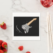 打撃ブラックエレキギターミュージカル楽器 スタンダードカクテルナプキン (インサイチュ)