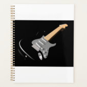 打撃ブラックエレキギターミュージカル楽器 プランナー手帳 (正面)