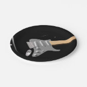 打撃ブラックエレキギターミュージカル楽器 ペーパープレート (アングル)