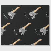 打撃ブラックエレキギターミュージカル楽器 ラッピングペーパー (フラット)