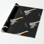 打撃ブラックエレキギターミュージカル楽器 ラッピングペーパー (アンロールド)