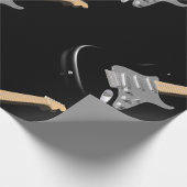 打撃ブラックエレキギターミュージカル楽器 ラッピングペーパー