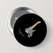 打撃ブラックエレキギターミュージカル楽器 缶バッジ (正面&裏面)