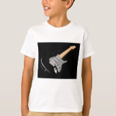 打撃ブラックエレキギターミュージカル楽器 Tシャツ (正面)