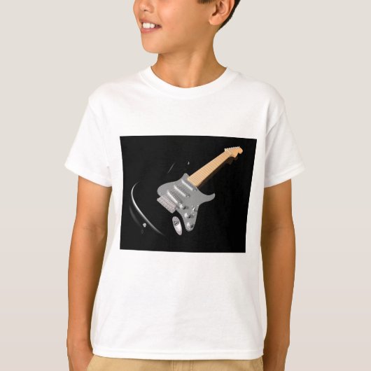 打撃ブラックエレキギターミュージカル楽器 Tシャツ (正面)