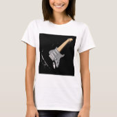 打撃ブラックエレキギターミュージカル楽器 Tシャツ (正面)