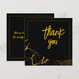 打撃ブラック&金ゴールドマーブルスウィート16誕生日 サンキューカード