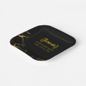 打撃ブラック&金ゴールドマーブルスウィート16誕生日 ペーパープレート (傾斜あり)