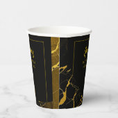 打撃ブラック&金ゴールドマーブルスウィート16誕生日 紙コップ (右)