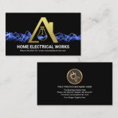 打撃ブルー稲妻金ゴールドバルブホーム 名刺 (正面/裏面)