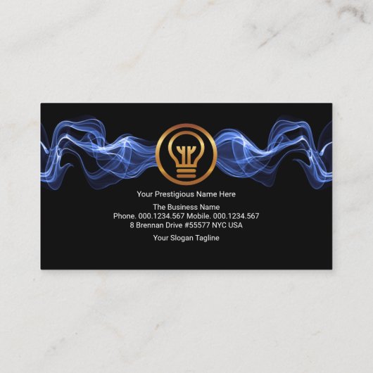 打撃ブルー電気稲妻波電気技師 名刺 (裏面)