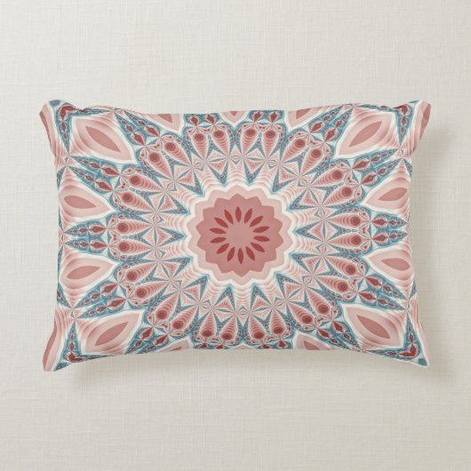 打撃モダン万華鏡のように千変万化するパターンマンダラフラクタルアート アクセントクッション (正面)