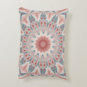 打撃モダン万華鏡のように千変万化するパターンマンダラフラクタルアート アクセントクッション (裏面(縦))