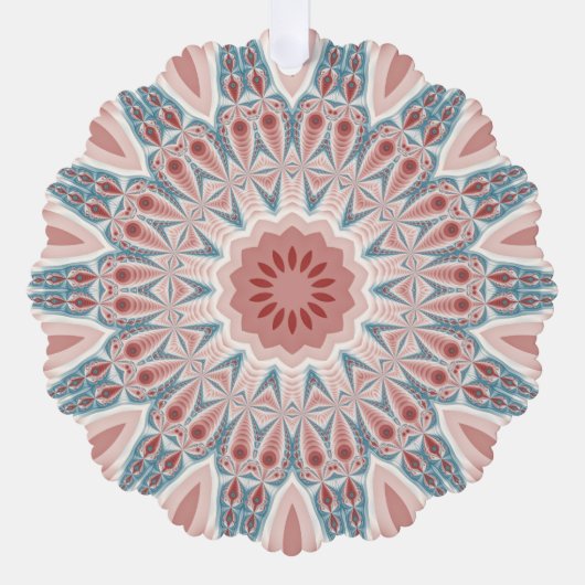 打撃モダン万華鏡のように千変万化するパターンマンダラフラクタルアート オーナメントカード (正面)