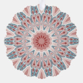 打撃モダン万華鏡のように千変万化するパターンマンダラフラクタルアート オーナメントカード (裏面)