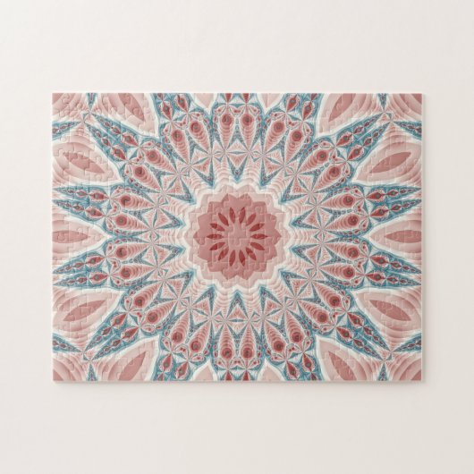 打撃モダン万華鏡のように千変万化するパターンマンダラフラクタルアート ジグソーパズル (横)