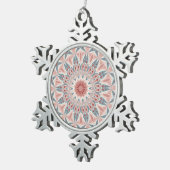 打撃モダン万華鏡のように千変万化するパターンマンダラフラクタルアート スノーフレークピューターオーナメント (右)