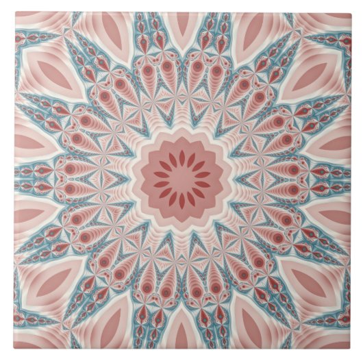 打撃モダン万華鏡のように千変万化するパターンマンダラフラクタルアート タイル (正面)