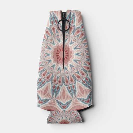 打撃モダン万華鏡のように千変万化するパターンマンダラフラクタルアート ボトルクーラー (裏面)